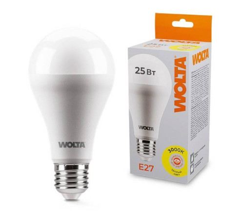 Лампа светодиодная Wolta E27 25Вт 3000K 25Y67BL25E27