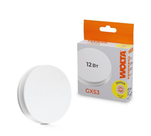 Лампа светодиодная Wolta GX53 12 Вт 3000K 25Y75R12GX53