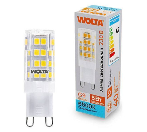 Лампа светодиодная Wolta G9 5Вт 6500K WSTD-JCD-5W6KG9-C