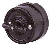 Выключатель на 4 положения двухклавишный без рамки Werkel коричневый Ретро W5620014