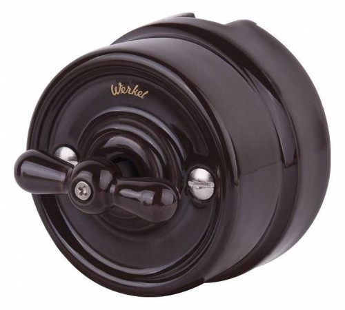 Выключатель на 4 положения двухклавишный без рамки Werkel коричневый Ретро W5620014