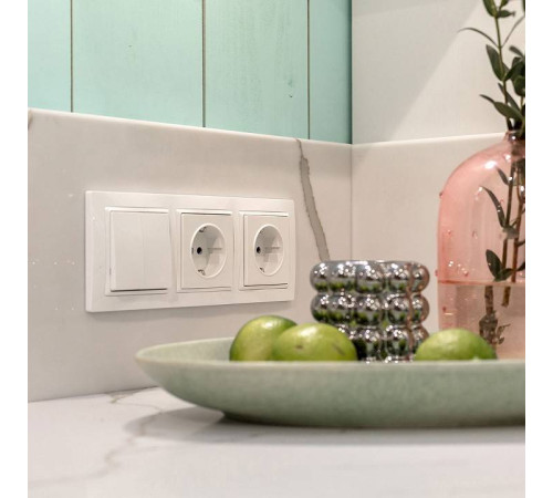 Розетка с заземлением и с шторками, без рамки Werkel белый W1171101