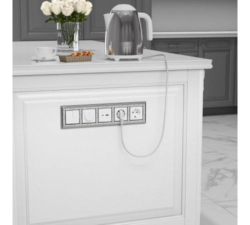 Розетка с заземлением и с шторками, без рамки Werkel белый W1171101