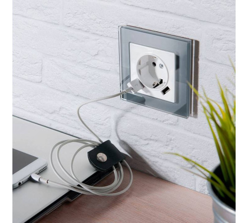 Розетка с заземлением и с шторками и 2хUSB, без рамки Werkel белый W1171501