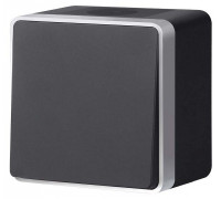 Выключатель одноклавишный влагозащищенный Werkel Gallant (черный с серебром) W5010234