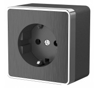 Розетка с заземлением Werkel Gallant (графит рифленый) W5071004