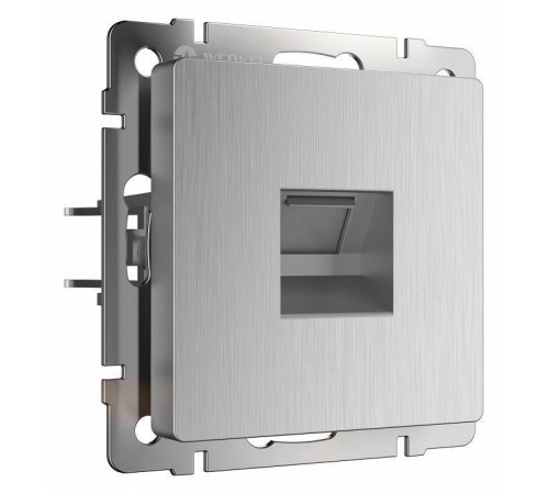 Розетка компьютерная RJ-45 без рамки Werkel серебряный рифленый W1181009