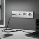 Розетка компьютерная RJ-45 без рамки Werkel серебряный рифленый W1181009