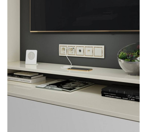 Розетка влагозащищенная с заземлением, без рамки Werkel Слоновая кость W1171103