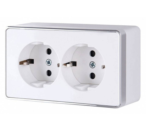 Розетка двойная с заземлением Werkel Gallant (белая) W5072101