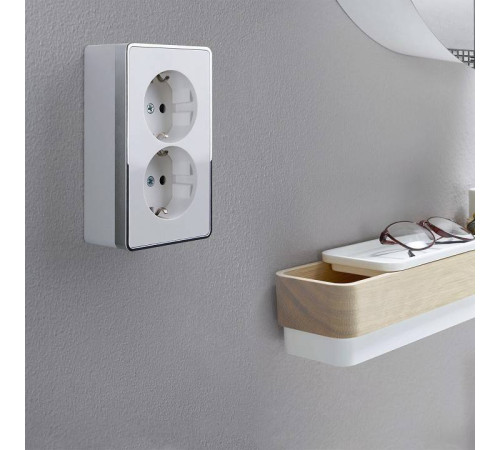 Розетка двойная с заземлением Werkel Gallant (белая) W5072101