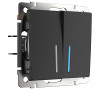 Выключатель двухклавишный с подсветкой без рамки Werkel W112 W1120108