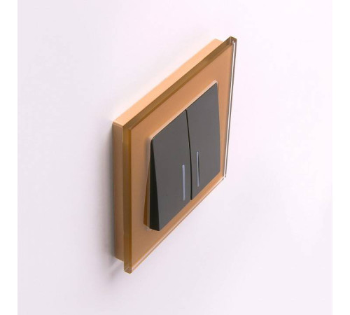 Выключатель двухклавишный с подсветкой без рамки Werkel W112 W1120108