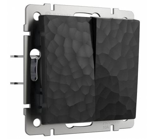 Выключатель двухклавишный без рамки Werkel Hammer W1220008 (черный)