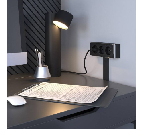 Розетка тройная с заземлением Werkel Gallant (черный/хром) W5073135