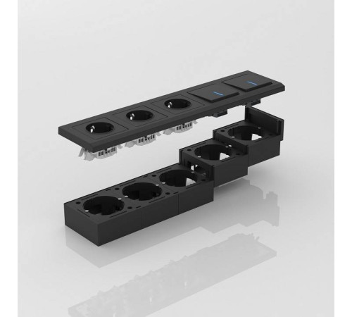 Короб накладной для розетки Werkel черный W8000008