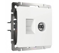 ТВ-розетка и розетка Ethernet RJ-45 без рамки Werkel белые W1181301