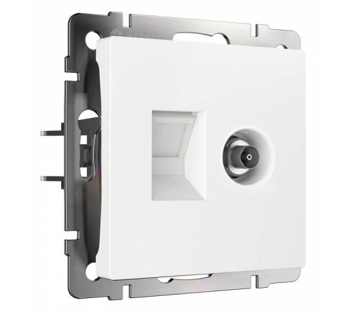 ТВ-розетка и розетка Ethernet RJ-45 без рамки Werkel белые W1181301