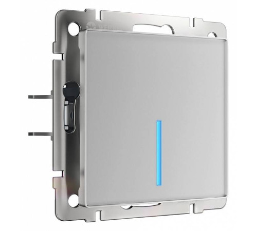 Выключатель одноклавишный с подсветкой без рамки Werkel серебряные W4510006