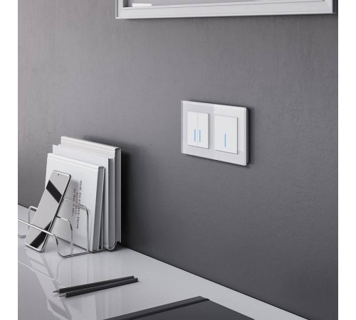 Выключатель одноклавишный с подсветкой без рамки Werkel серебряные W4510006