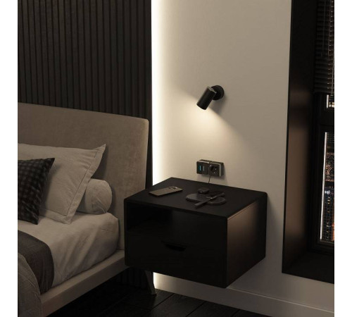 Розетка с заземлением и с шторками и USB Werkel Gallant черный/хром W5071735