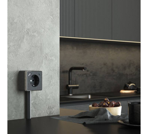 Розетка с заземлением и с шторками и USB Werkel Gallant графит рифленый W5071704