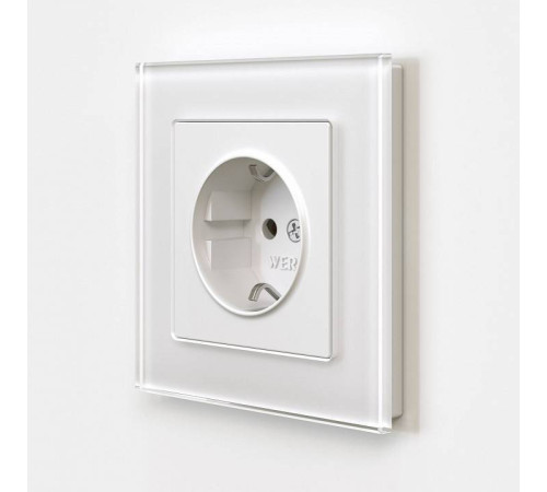Розетка с заземлением, без рамки Werkel Белые матовые W1171061