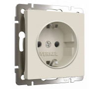 Розетка с заземлением и с шторками, без рамки Werkel Айвори матовый W1171162