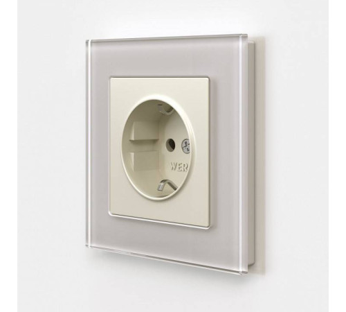 Розетка с заземлением и с шторками, без рамки Werkel Айвори матовый W1171162
