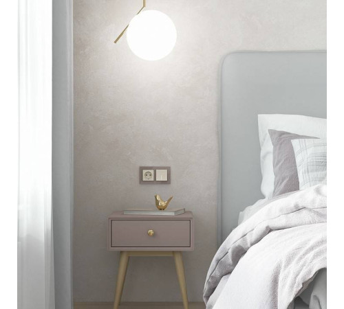 Розетка с заземлением и с шторками, без рамки Werkel Айвори матовый W1171162