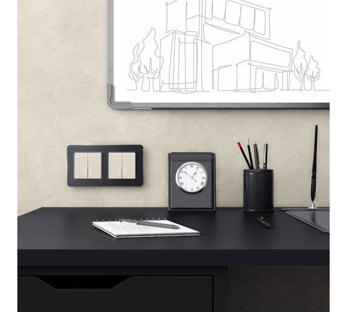 Выключатель двухклавишный с подсветкой без рамки Werkel Айвори матовый W1120162