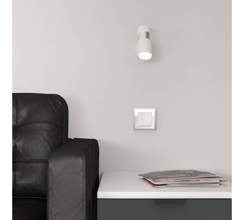 Рамка на 1 пост Werkel Baguette белый/серебро W0012850