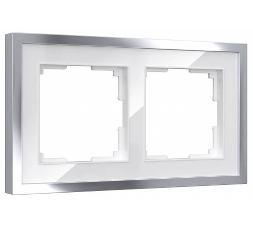 Рамка на 2 поста Werkel Baguette белый/серебро W0022850