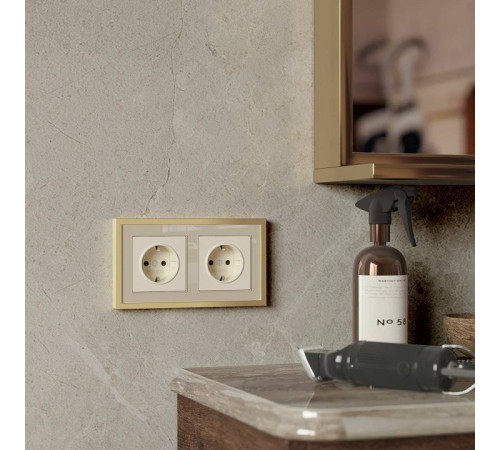 Рамка на 2 поста Werkel Baguette айвори/латунь W0022851