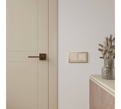 Рамка на 2 поста Werkel Baguette айвори/латунь W0022851