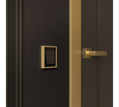 Рамка на 1 пост Werkel Baguette черный/латунь W0012852