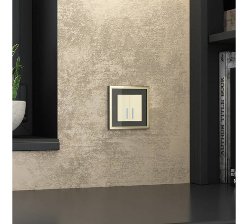 Рамка на 1 пост Werkel Baguette черный/латунь W0012852