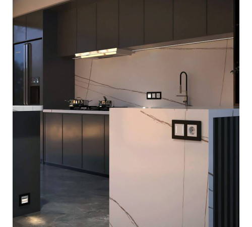 Выключатель сенсорый двухклавишный с подсветкой, без рамки Werkel белые W4522001