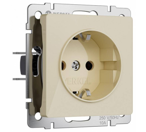 Розетка с заземлением, без рамки Werkel Айвори акрил W1171043