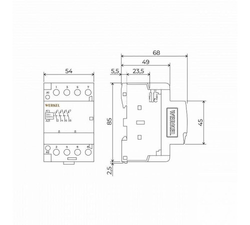Контактор трехмодульный Werkel Контакторы W943M63O