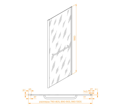 Боковая панель RGW Z-060-2B 800х1950 мм черный 352206208-14