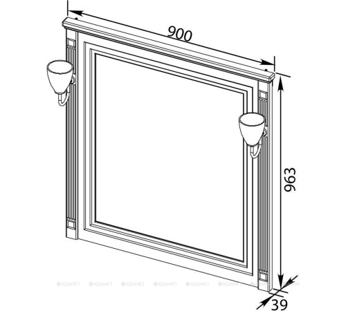 Зеркало Aquanet Паола 90 белый/патина серебро 00181769