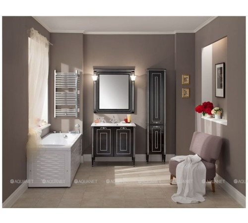 Зеркало Aquanet Паола 90 черный/патина серебро 00181766