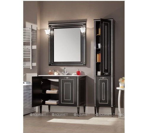 Зеркало Aquanet Паола 90 черный/патина серебро 00181766