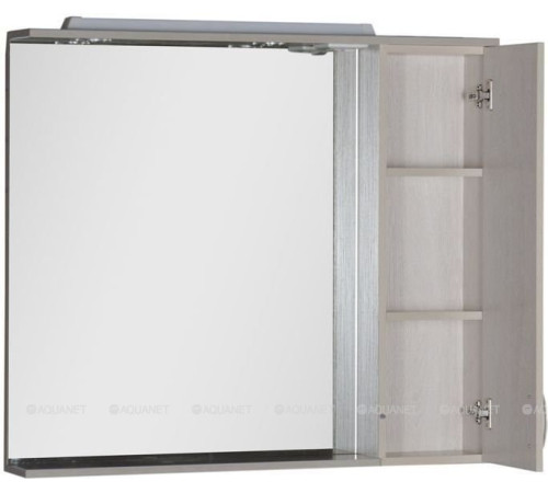 Зеркало Aquanet Донна 100 белый дуб со светильником и розеткой 00169184