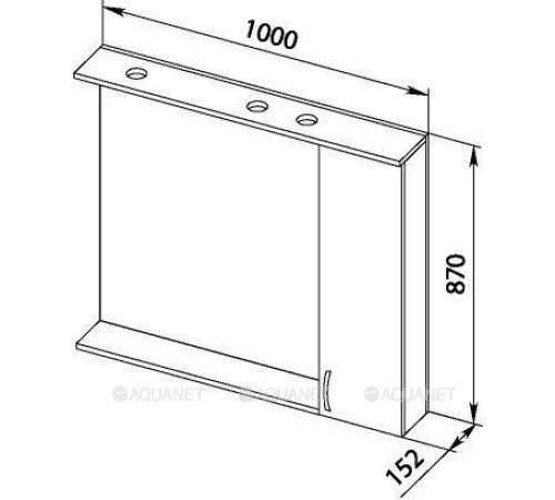 Зеркало Aquanet Донна 100 белый дуб со светильником и розеткой 00169184