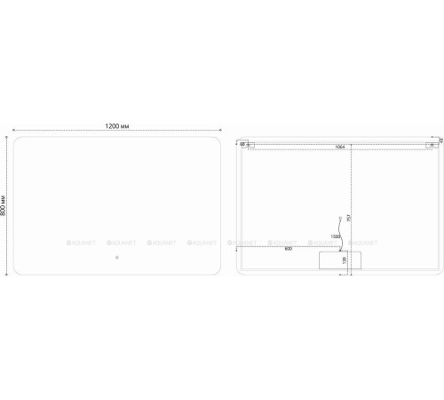 Зеркало LED Vincea 1200x800 мм с сенсором, диммером и антизапотеванием VLM-3BE120-2