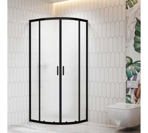 Душевой уголок RGW CL-56B 900x900 мм полукруглый черный прозрачное стекло 06095699-44