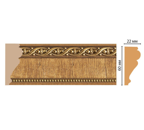 Молдинг DECOMASTER 161-4 ДМ полистирол 60х22х2400 мм 161-4 ДМ