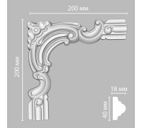 Угол декоративный DECOMASTER 200x200x18 мм 97010-6